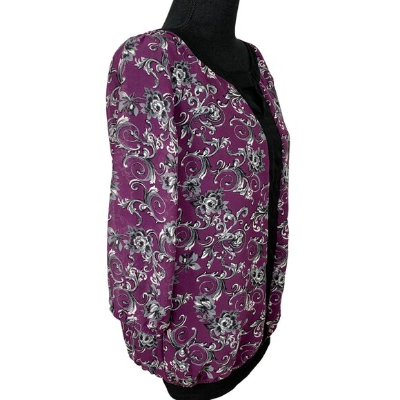 Purple Abstract Top Three Quarter Sleeve - Picture 4 of 8